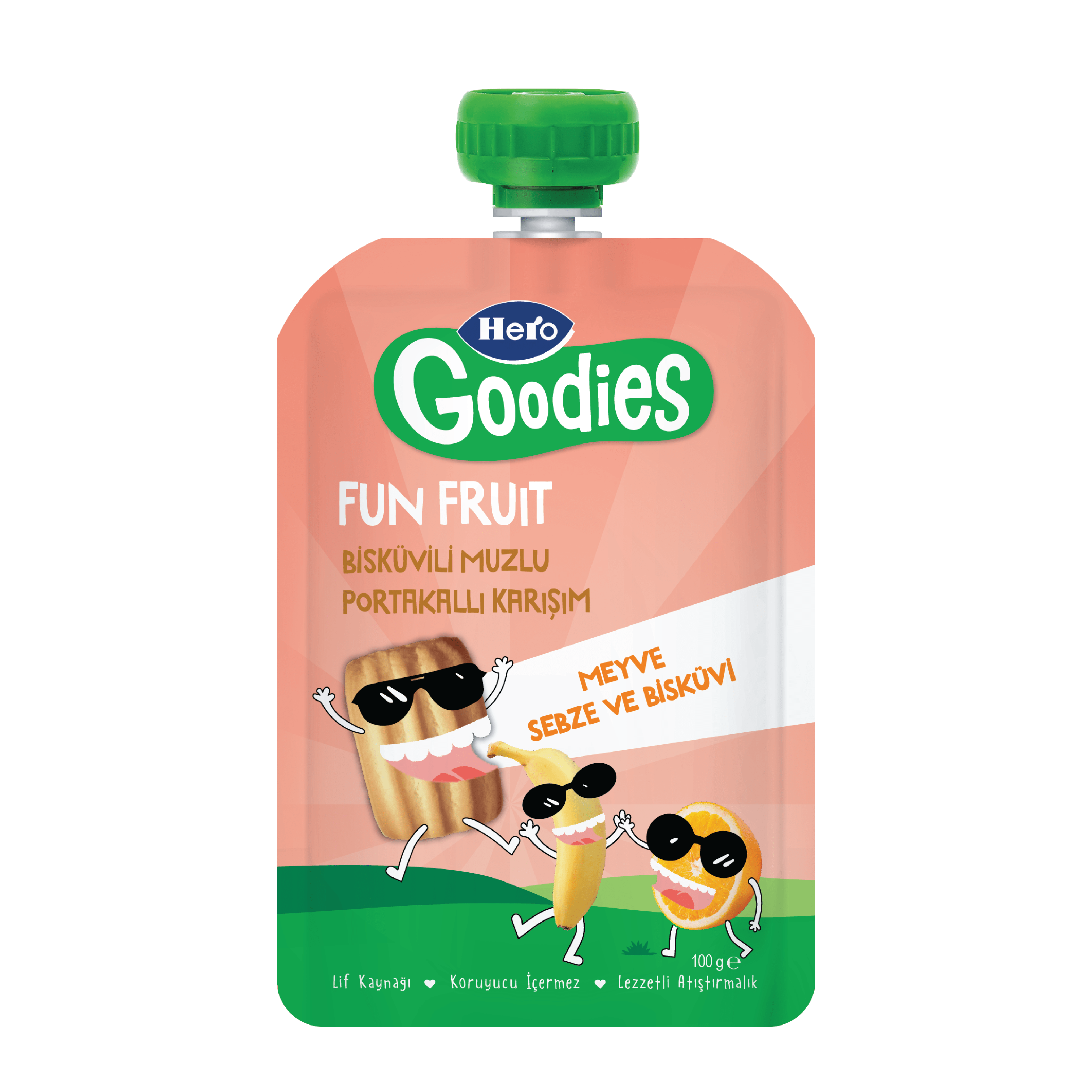 Bisküvi Muz ve Portakallı Meyve Püresi 