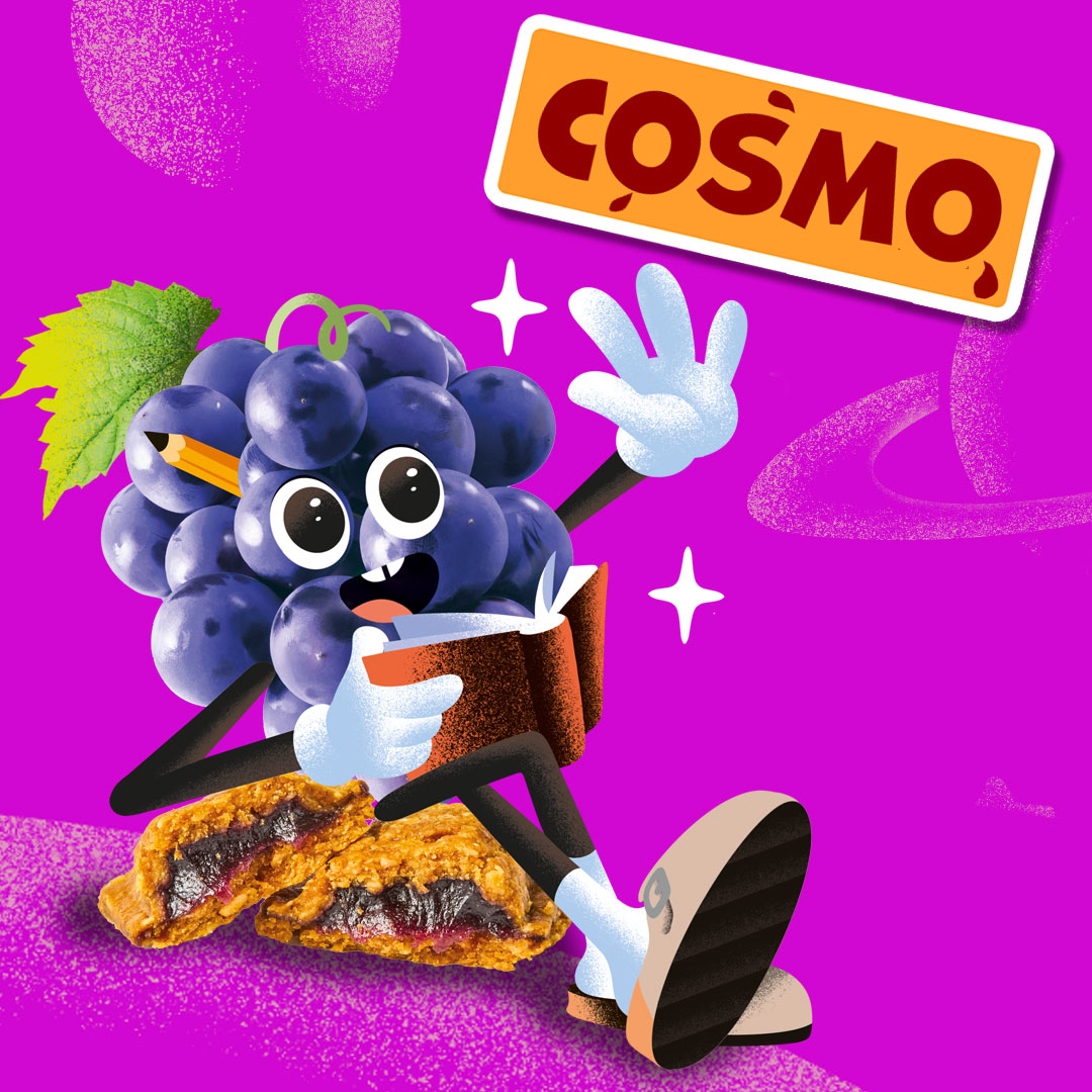 Cosmo the bookish grape