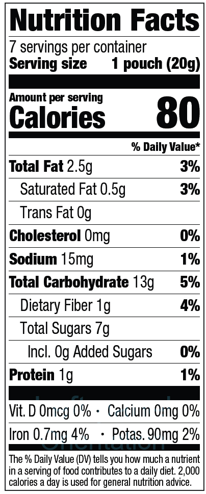 Goodies banana bread mini oat bite nutritional information